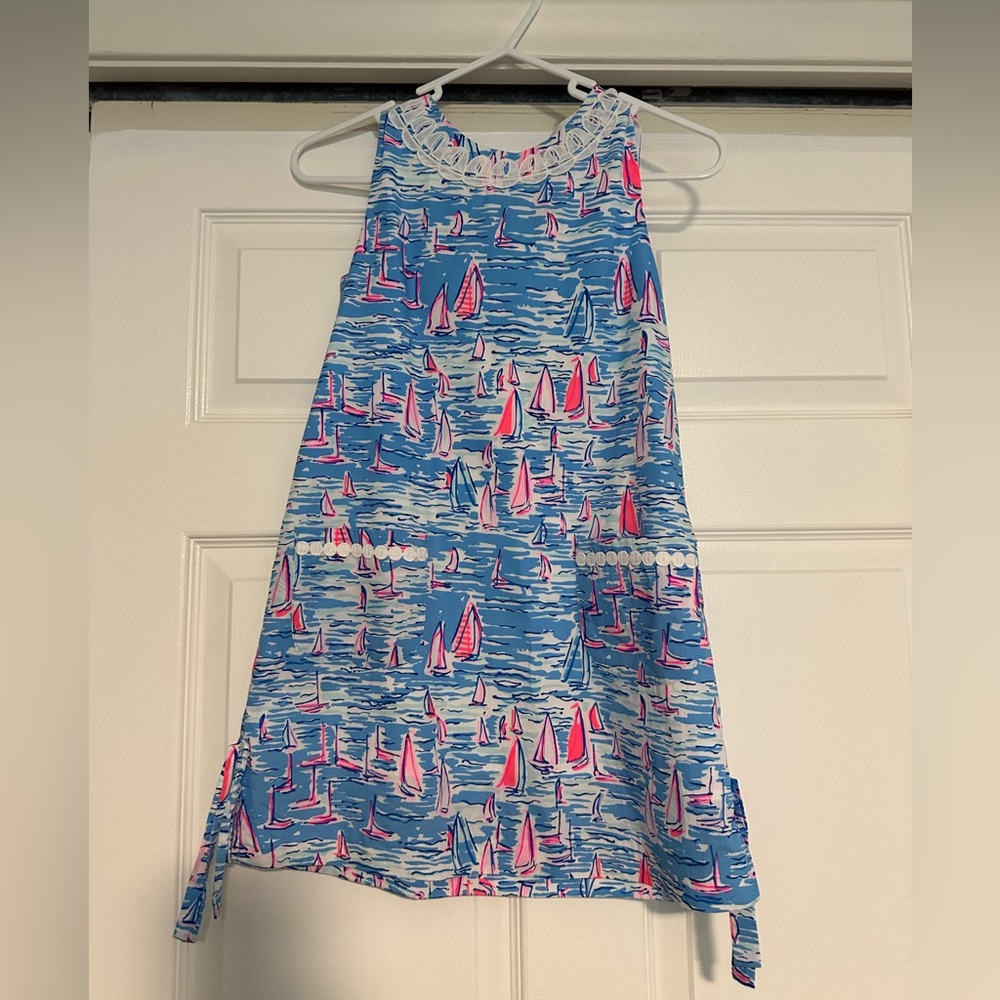 Lilly Pulitzer Girls shift dress, girls size 10. Zanzibar blue, Boatylicious